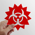 thumbnail image 1 of Infection Red Square Warning Mark Sun Vinyl Sticker Luggage Graffiti Flower Decal, 1 of 3