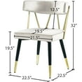 thumbnail image 3 of Meridian Furniture Rheingold Cream Velvet Dining Chair (Set of 2), 3 of 7