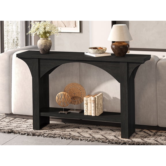 Tarnorci 55" Console Tables for Entryway Hallway, Living Room，	black