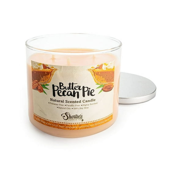 Butter Pecan Pie Scented 3 Wick Candle - All Natural - Made with 100% Responsibly Sourced Soy and Essential Fragrance Oils - Phthalate & Paraffin Free, Vegan, Non-Toxic