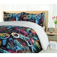 thumbnail image 3 of Ambesonne Gamers Theme Duvet Cover Set, Graffiti Style Geek, Twin, Blue Magenta, 3 of 4