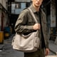 thumbnail image 5 of Bolsa Mensajera de Lona Lavada de Gran Capacidad, Bolso Cruzado de Hombro para Estudiantes, Exterior Casual, Estilo Vintage, 31x28x12 cm, 5 of 5