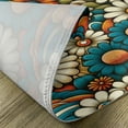 thumbnail image 4 of Ambesonne Hippie Place Mats Set of 4, Flowers in Groovy Colors, Standard Size, Orange Teal Ivory, 4 of 5