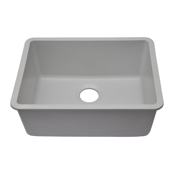 23" x 18" Quartz Kitchen Sink, Single Bowl Sink, Drop-in Sink, Undermount Sink, Granite Kitchen Sink, Galaxy White Kitchen Sink Lexicon Platinum LP-2318-W-SO