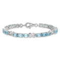 thumbnail image 3 of Primal Silver Sterling Silver Rhodium-plated Blue Topaz Bracelet, 3 of 6