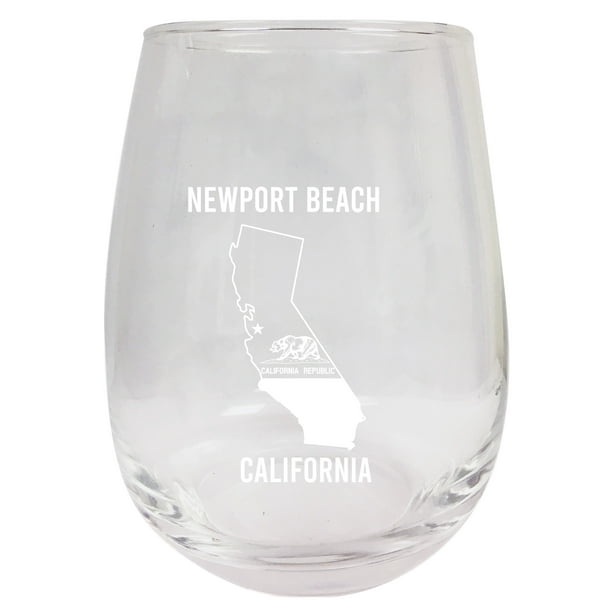 Newport Beach California Souvenir 9 Ounce Laser Engraved Stemless Wine Glass State Flag Design 2 Pack Walmart Com Walmart Com