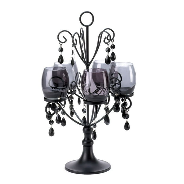 Candles Candelabra Iron Metal And Glass Candelabra Candle Holder Black Walmart Com Walmart Com