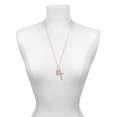 thumbnail image 3 of Delight Jewelry Rose Goldtone Crystal Initial - B - Be Strong and Courageous Engraved Cross Zoey Necklace, 28", 3 of 4