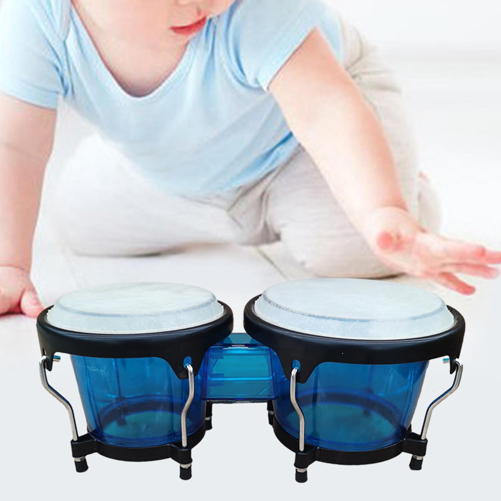 LeeQinersw Bongo Drum Set Music Instruments Educational African Drum 6'' and 7 '' for Gifts Blue