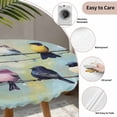thumbnail image 3 of Colorful Birds Round Tablecloth for 36-44 Inch Tables, Fitted Table Cover with Elastic Edge, Modern Oil Painting Art Waterproof Outdoor Table Cloth Protector for Patio Garden Dinner Picnic, 3 of 9