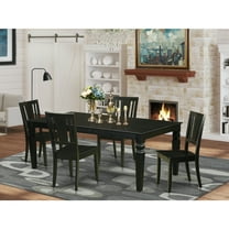 Classic Dining Room Set - Table & 8 Chairs - Elegant Black Finish - Hardwood Construction