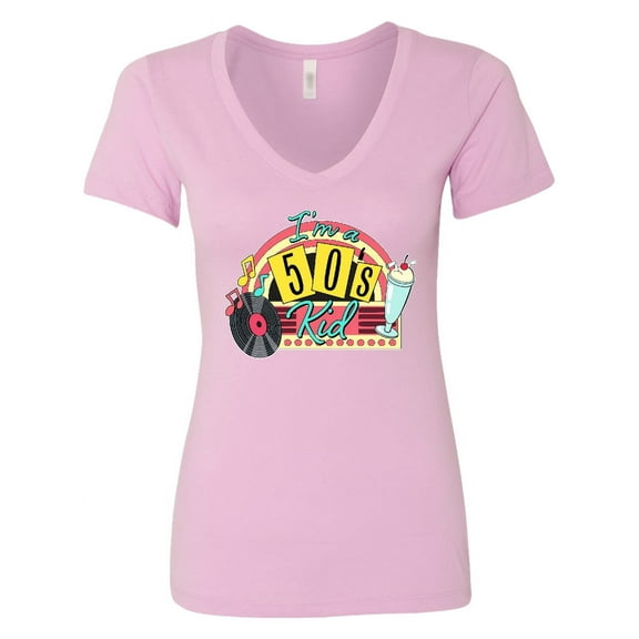 Inktastic I'm a 50's Kid 1950's Style Birthday Jukebox Women's V-Neck T-Shirt