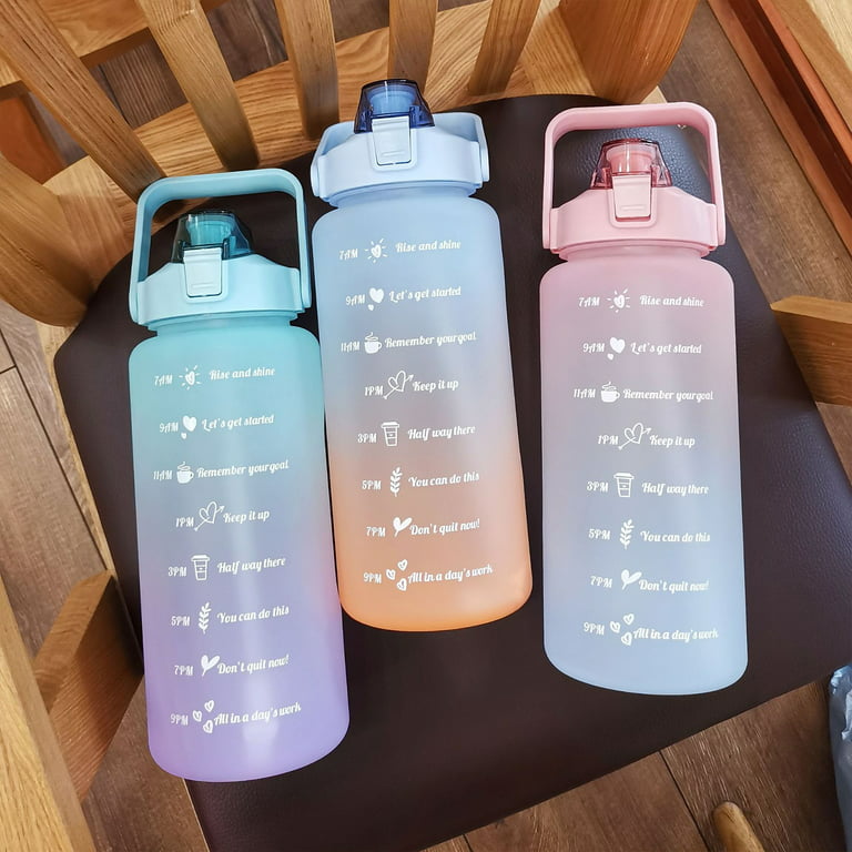 3pcs/set 2l Water Bottle With Straw Frosted Drinking Bottle Bounce
