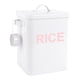 thumbnail image 4 of Contenedor de arroz de hierro, bote de harina, recipiente hermético para almacenar alimentos, contenedor de arroz de metal. Blanco M, 4 of 9