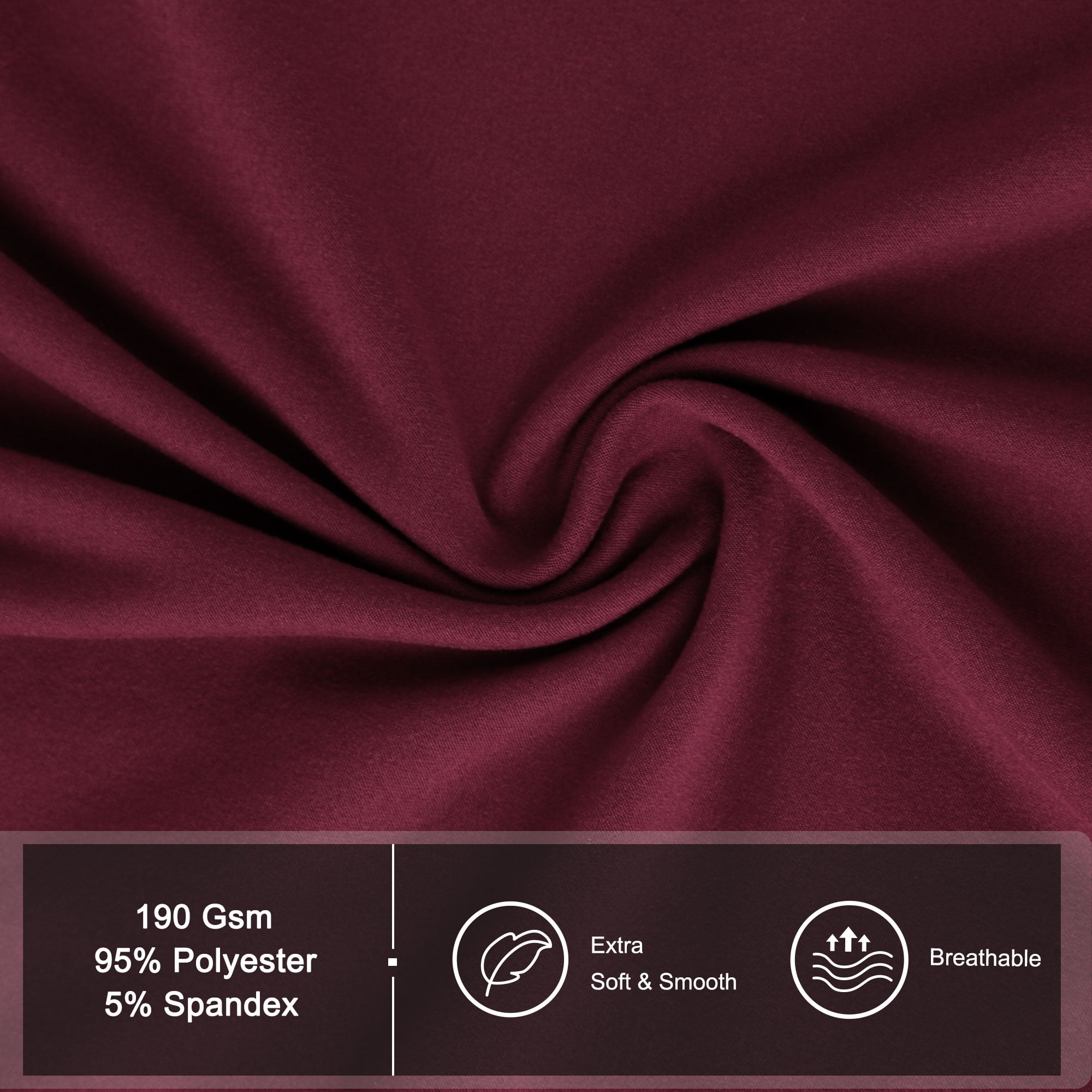 Unique Bargains Solid 1/2/3 Seater Sofa Cover Stretch Couch Slipcover Wine Sofa