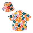 thumbnail image 3 of WOYY Toddler Boys Short Sleeve Button Up Shirt Hawaii Beach Tropical Summer Shirt with Hat, 3 of 5