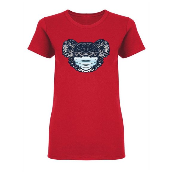 Koala Bear Wearing Mask T-Shirt Women -Image by Shutterstock, Female Large