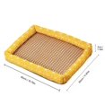 thumbnail image 3 of Rattan Cooling Pet Bed, Pet Cooling Mat, Dog Cooling Bed, Cooling Cat Bed, Medium Dog Bed Washable, Soft Printed Bolster Edge Square Summer Cooling Nest, Breathable Linen Border Rattan Mat, 3 of 6