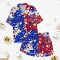 thumbnail image 3 of Kids' 4th Of July Printed Satin Pajama Set Short Sleeve, 3 of 4