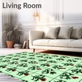 thumbnail image 2 of ODIKA 3'x5' Machine Washable Non-Slip Area Rug, Yuletide Gingham Celebration High Traffic Rug with Pad, Green, 503957, 2 of 8