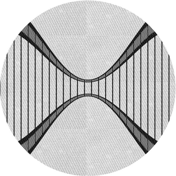 Ahgly Company Indoor Round Patterned Off-White Novelty Area Rugs, 8' Round
