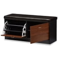 thumbnail image 4 of Baxton Studio Foley Modern and Contemporary 2-tone Dark Brown and Oak Finishing Entryway Storage Cushioned Bench Shoe Rack Cabinet Organizer, 4 of 6
