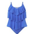 thumbnail image 3 of Time and Tru Women's and Women's Plus Tiered Ruffle Tankini Top, Sizes S-3X, 3 of 5