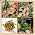 thumbnail image 5 of 2Pcs Peonies Artificial Flowers,Small Silk Flowers Fake Peonies Bouquet Rose Flower Arrangement Table Centerpiece for Wedding Party Home Decoration (Dusty Yellow), 5 of 7