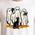thumbnail image 3 of Retro Halloween Ghost And Cat Spooky Ghost – T-Shirt, Hoodie & Sweatshirt – Halloween Theme – Festive Apparel, 3 of 6