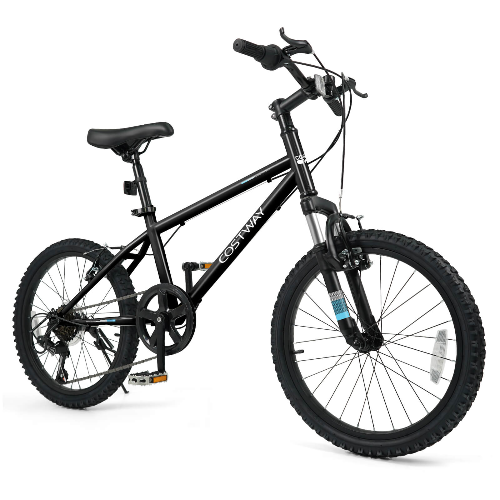 Costway 20 Inch Mountain Bike for Teens Aged 8+ Years Old with Suspension Fork Black