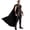 Black, variant on Medieval King Cloak with Belt, Viking Knight Renaissance Cape for Men Women, Halloween Cosplay Costume Accessory(Wine)