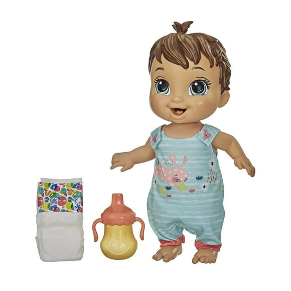 Baby Alive Baby Gotta Bounce Doll, Bunny Outfit, Bounces with 25+ SFX and Giggles, Drinks and Wets, Brown Hair Toy for Kids Ages 3 and Up