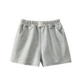 thumbnail image 4 of Ketyyh-chn99 Toddler Girl Shorts Baby Girl Clothes Toddler Baby Girls Boys Solid Color Cotton Linen Shorts Summer Grey,5-6 Years, 4 of 5