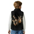 thumbnail image 5 of Xoenoiee Deer Print Toddler Boys' Polar Fleece Vest, Stand Collar Sleeveless Zipper Jacket for Warm Winter Outerwear, Size 5-6 Years, 5 of 7