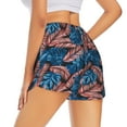 thumbnail image 3 of Bixox Women's Tropical Leaves pattern 2 in 1 Running Shorts - Lightweight Athletic Workout Gym Yoga Shorts Liner with Pockets - Small, 3 of 7