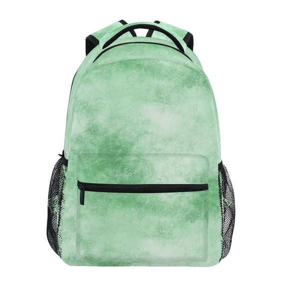 School Backpack Lightweight Multipocket College High Middle Student Bag 15L Colorful Green Watercolor