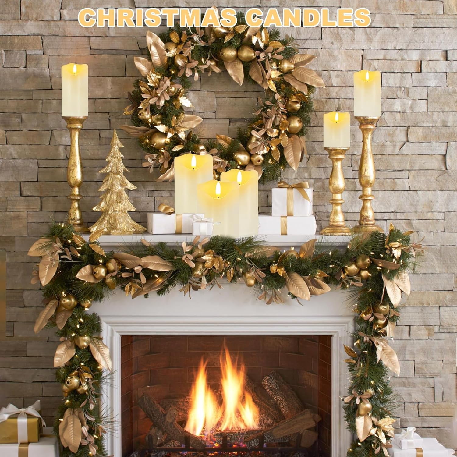 Flameless Candles Lights, Set of 3 Flickering LED Candles with Remote & Timer, Dimmable Electric Pillar Candles Battery Operated, Real Wax Candles for Home Wedding Christmas Decor