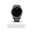 thumbnail image 3 of Garmin Vivoactive 4 (GPS) 45mm Music Silver case with Gray Band, 3 of 5