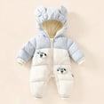 thumbnail image 2 of 0-6 Months Infant Baby Boys Girls Snowsuits Hooded Romper Zipper Onsie Jumpsuit Outwear Jackets Infant Winter Clothes, 2 of 7