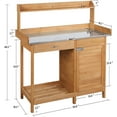 thumbnail image 2 of QISHENSHUI Outdoor Potting Bench Table Work Station Garden Planting with Cabinet & Drawer & Top Shelf & Lower Shelf Natural Wood, 2 of 10