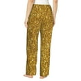thumbnail image 3 of Picia Gold Glitter Womens Soft Woven Cotton Elastic Waistband Sleep Pajama Pant Lounge Sleep Pant With Pockets And Drawstring-XX-Large, 3 of 9