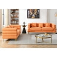 thumbnail image 2 of Teddy 3+2seater Combination sofa with Deep Seat Design,Comfort Fabric Sectional Sofa with Pillows,Modern Upholstered Loveseat with Stylish Metal Legs for Office, Waiting Room,Orange, 2 of 8