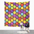 thumbnail image 2 of UFAEZU Blue Button Candy Pattern Sugar Coated on Brown Carnival Wall Art Hanging Tapestry Home Decor for Living Room Bedroom Dorm 60x80 inch, 2 of 2