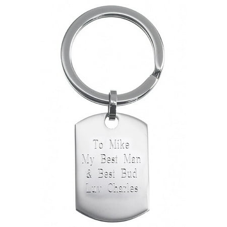 Personalized Stainless Steel Engraved Tag Keychain