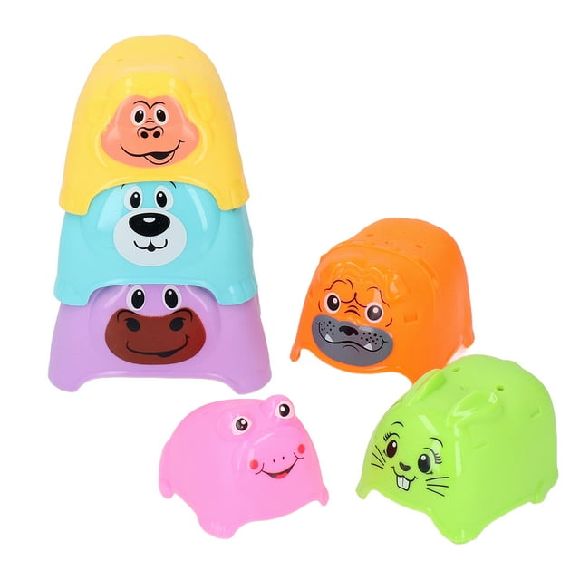 Juguete de vasos apilables para bebés, vasos apilables de 6 piezas, vasos apilables de animales, vasos apilables de juguete para lograr más