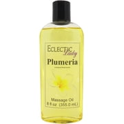Plumeria Massage Oil by Eclectic Lady, 8 oz, Sweet Almond Oil and Jojoba Oil