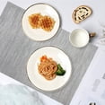 thumbnail image 3 of SMIXLN Placemats Set of 4, Vinyl Woven Place Mats for Kitchen Table Indoor/Outdoor, Washable Placemat Wipeable Dining Table Mats, Beige, 12x18 Inch, 3 of 8