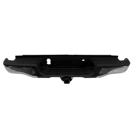 REAR STEP BUMPER ASSEMBLY; CHROME; WITH HITCH; WITHOUT PARK ASSIST