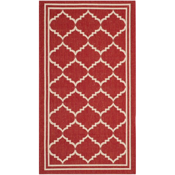 Safavieh Courtyard Amy Geometric Indoor/Outdoor Area Rug, Red/Beige, 2' x 3'7"
