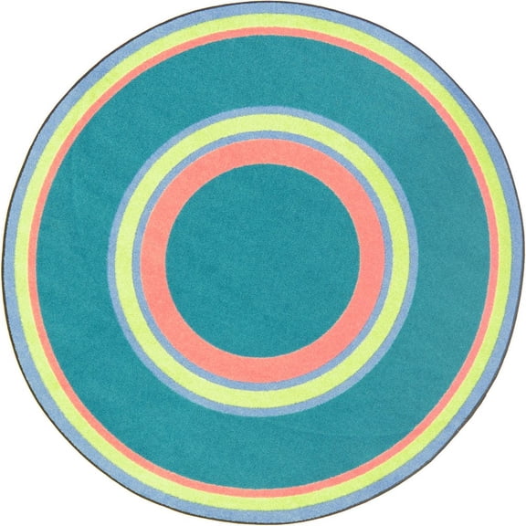 Joy Carpets Kid Essentials Ripples 13'2" Round Area Rug in Color Teen
